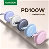 UGREEN Cavo USB-C a USB-C retrattile UGREEN da 100W con ricarica rapida PD per Apple iPad iPhone 17 16 15 MacBook, caricatore USB-C Android 1m