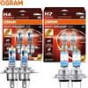 OSRAM Night Breaker 220 Lampade per Auto H4 H7 Fari Alogeni +220% Potenza Luminosa +150m Fascio Luminoso Lungo Luce Originale 12V Germania, 2x