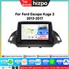 HIZPO Autoradio Android con Carplay Wireless, GPS, Navigazione, Schermo Stereo e Multimedia per Ford C-MAX Kuga 2 Escape 3 2013 - 2017