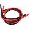 Mitoot Set di cavi in silicone super morbido da 2 metri/lotto, rosso e nero, resistente al calore, calibro 10 12 14 16 18 20 22 24 26 AWG (1 metro rosso + 1 metro nero)
