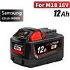 Batterie 6Ah/9Ah/12Ah per Milwaukee M18, celle 18650 senza tavola, batteria agli ioni di litio ricaricabile ad alta potenza 18V