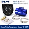 RYSJM Indicatore Digitale Temperatura Acqua Auto 52mm con Sensore 10mm 40~120 Celsius, Misuratore Temperatura Acqua Racing con Adattatore Tubo Radiatore