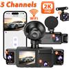 GMAIPOP Dashcam per Auto a 5 Canali con Visione a 360 Gradi ° Registratore DVR Auto WiFi 2K HD con Registrazione Panoramica, Monitoraggio Parcheggio 24/7, Visione Notturna, G-Sensor e Registrazione in Loop