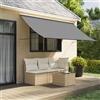 NONE Tenda da Sole Manuale Retrattile 300x150cm con Telaio in Acciaio Antracite, Poliestere Rivestito in PA 180g/m² Resistente ai Raggi UV, Montaggio a Parete per Esterni, Patio, Balcone, Caffè