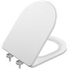 Sofetiy max Sedile WC Forma D 46 x 37 cm Bianco Materiale PP Coperchio Wc con Chiusura Rallentata e Sgancio Rapido Robusto Heavy Duty 175kg Antigraffio Resistente Installazione Facile