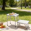 Huini Tavoli da campeggio pieghevoli con altezza regolabile di 26 cm e 56 cm, tavolo da picnic pieghevole da 2 piedi con maniglia per il trasporto, tavolo da campeggio portatile, tavolo da picnic multiuso