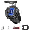 Dripio Caricabatterie per auto 5-in-1, 72 W, 12 V, con 3 porte USB e voltmetro LED