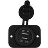 Dripio Caricabatterie da auto da 12V con porta USB, 2 prese, 3,1 A, impermeabile, colore nero
