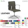 SEIPO LEATHER IMBOTTITA LH0131 Poltrona visitatore con braccioli fissi visitatore girevole su base 4 razze SEIPO ECOPELLE D2