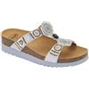 Scholl NEW BOGOTA' WEDGE SATIN+BEADS WOMAN SILVER/GOLD 39 MATERIALE TESSUTO SATIN+PERLINE FODERA TOMAIA MICROFIBRA SOTTOPIEDE MICROFIBRA SUOLA EVA FITTING F ALTEZZA TACCO 20 COLLEZIONE SS