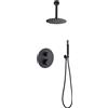IMEX Rubinetteria IMEX - MONZA set doccia termostatico a incasso con soffione a soffitto in ottone [nero opaco] - GTT039/NG
