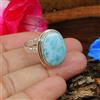 Meravigliosi Larimar Gemma 925 Argento Sterling Mano Anello Tutte le Misure B-15