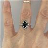 Stupefacente Onice Nera Gemma 925 Argento Sterling Mano Anello Tutti Misura