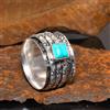 Handmade Anello Artigianale Turchese Santa Rosa In Pietra Naturale 925 Argento AZ_60