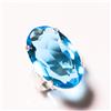 Valentine's Regalo Topazio Blu Gemma 925 Argento Sterling Mano Anello All Misura