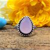 Elegante Quarzo Rosa Gemma 925 Argento Sterling Artigianale Anello Tutti Misura