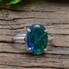 Sottile Australiano Tripletta Opale Gemma 925 Sterling Argento Handmade Ring All