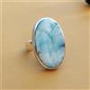 Anello Fatto A Mano In Argento Sterling 925 Con Gemma Larimar B-26