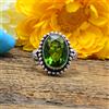 Attraente Peridoto Topazio Gemma 925 Argento Sterling Mano Anello Tutti Misura