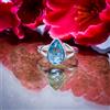 Topazio Blu Taglio Gemma 925 Argento Sterling Artigianale Anello Tutte le Misure