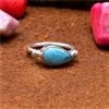 Handmade Startling Caraibi Larimar Gemma 925 Argento Sterling Handmade Anello Tutte le
