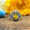 Luccicante Verde Ametista Gemma 925 Argento Sterling Handmade Anello All Misura