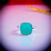 Regalo di Natale Blu Calcedonio Gemma 925 Argento Sterling Artigianale Anello