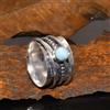 Handmade Anello Handmade In Argento 925 Con Gemma Di Larimar Naturale Blu Round AZ_30