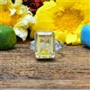 Attraente Limone Topazio Gemma 925 Argento Sterling Mano Anello Tutte le Misure