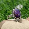 Anello in Argento Sterling 925 con Turchese Naturale Viola, Misura Tutte