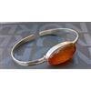 Bracciale Rigido Baltico Ambra Gemma Argento 925 Fatto A Mano RM-25