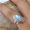 Arcobaleno Pietra di Luna Gemma 925 Sterling Argento Artigianale Anello Tutti