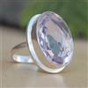 Valentine's Regalo Rosa Kunzite Gemma 925 Argento Sterling Fatto a Mano Ring