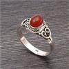 Bello Rosso Corniola Gemma 925 Argento Sterling Mano Anello Tutte le Misure
