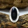 Spettacolare Onice Nera Gemma 925 Argento Sterling Mano Anello Tutte le Misure