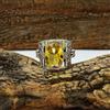 Fantastico Limone Topazio Gemma 925 Argento Sterling Handmade Fedina All Misura