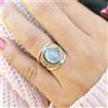 San Pietra Lunare Arcobaleno Gemma 925 Anello Argento Sterling All