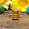 Aesthetic Citrino Topazio Gemma 925 Argento Sterling Handmade Anello All Misura
