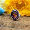 Aesthetic Africano Ametista Gemma 925 Argento Sterling Mano Anello Tutti Misura