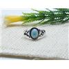 Anello Artigianale In Argento 925 Con Larimar Naturale Cabochon Ovale A-44