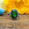 Natale Diopside Gemma 925 Argento Sterling Handmade Anello