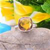Handmade Mozzafiato Citrino Topazio Gemma 925 Argento Sterling Handmade Anello All Misura