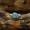 Astounding Caraibi Larimar Gemma 925 Argento Sterling Mano Anello Tutti Misura