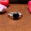 Aesthetic Onice Nera Gemma 925 Argento Sterling Artigianale Anello Tutti Misura