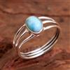 Fascinating Caraibi Larimar Gemma 925 Anello Argento Sterling Tutte le Misure