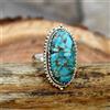 Sottile Blu Rame Turchese Gemma 925 Argento Sterling Artigianale Anello All Size