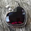 Good Vibes Forma Cuore Granato Argento Sterling Fatto a Mano Ciondolo Regalo Per