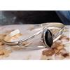 Wonderfull Onice Nera Gemma 925 Argento Sterling Fatto a Mano Bracciale RM-25