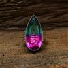 Bi- Colore Tormalina Gemma 925 Argento Sterling Handmade Anello Tutte le Taglie
