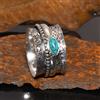 Anello Fatto a Mano Fine Santa Rosa Turchese In Argento 925 AV_95